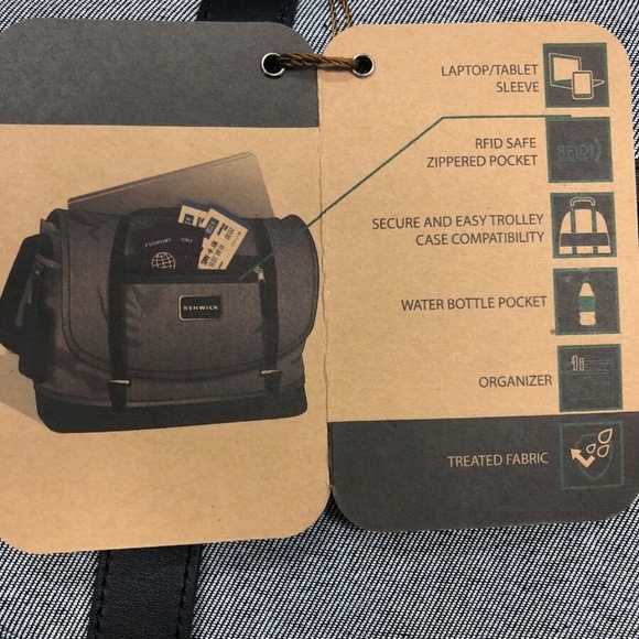 Messenger Briefcase by Renwick NEW Unisex - Picture 3 of 6